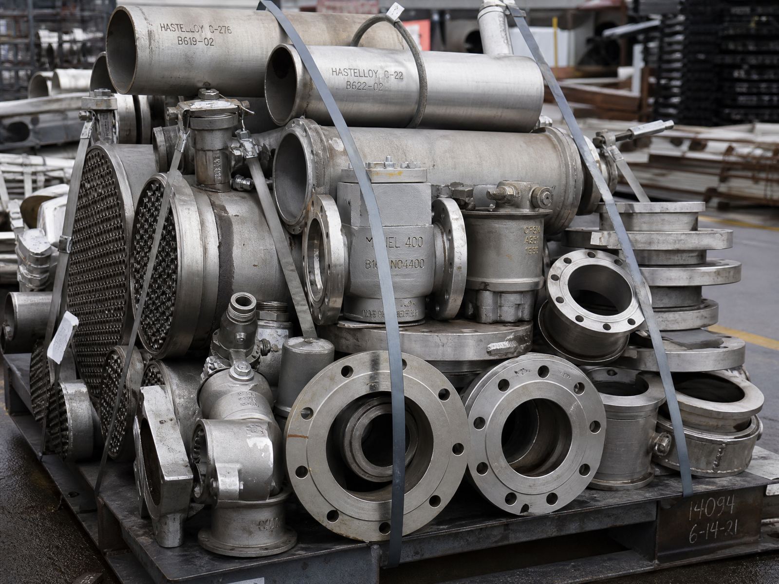 High-temp nickel alloy scrap — Hastelloy and Monel pipe and fittings