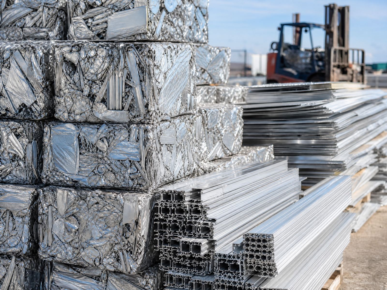 Baled aluminum sheet metal and extrusion scrap