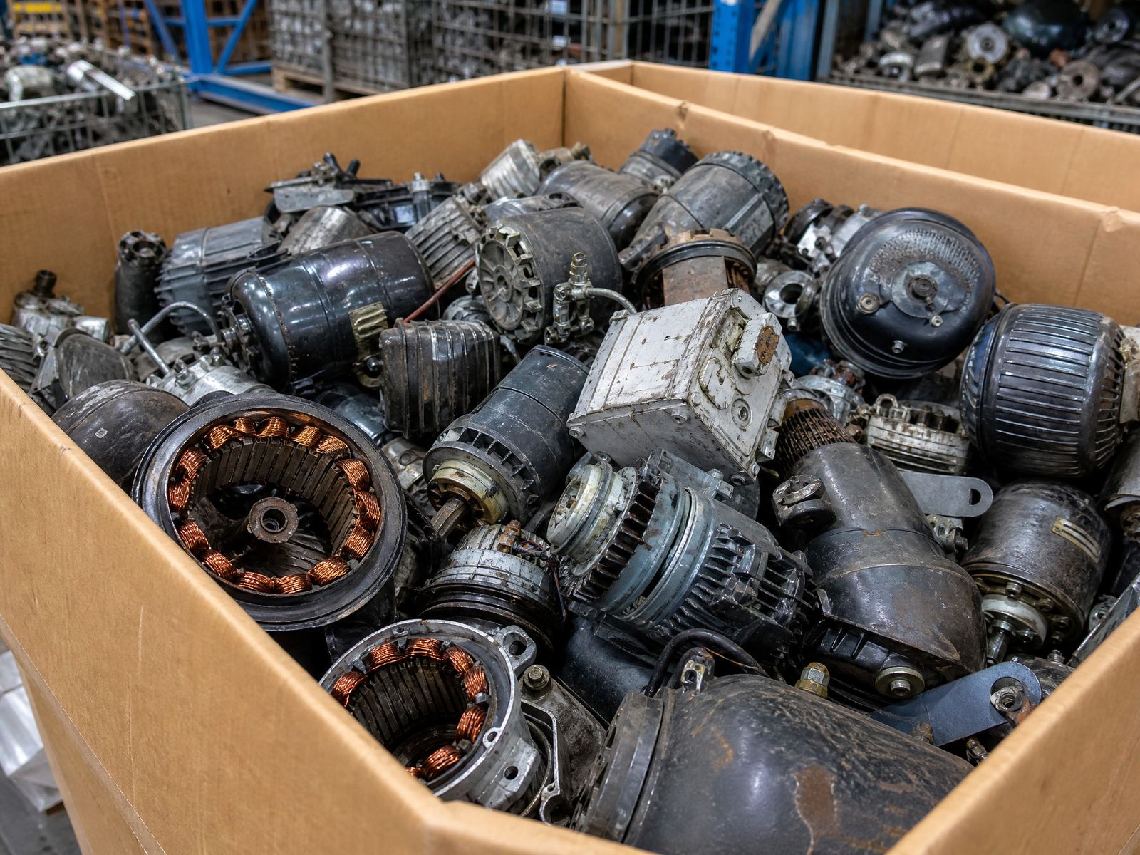 Scrap electric motors collected for recycling