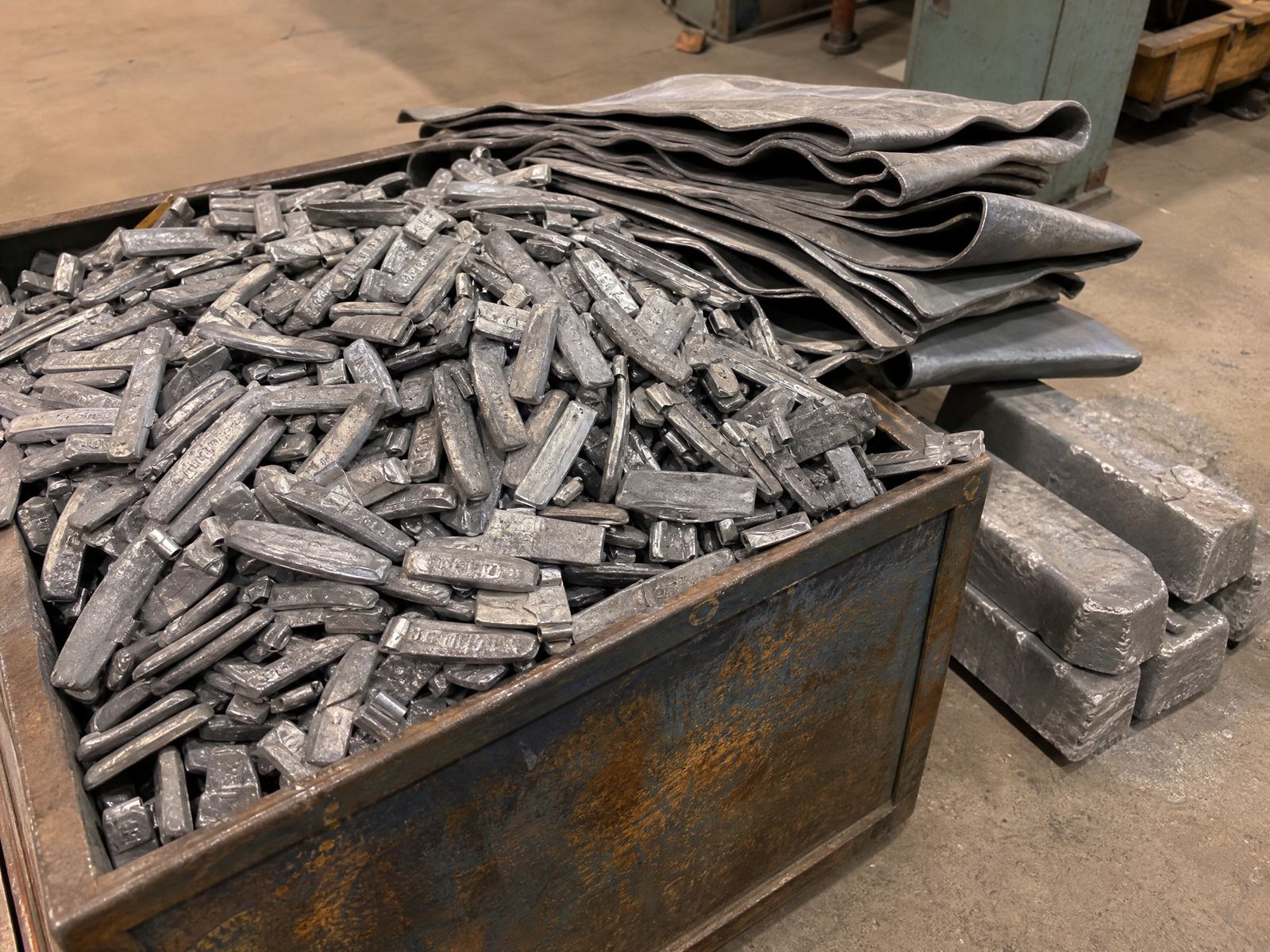 Soft lead scrap — wheel weights, flashing, and lead ingots